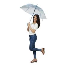 Light Blue Transparent Half Automatic Handle Clear Umbrella