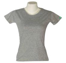 Grey Cotton Solid T-Shirt For Women