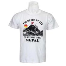 White Everest Printed 100% Cotton T-Shirt For Men