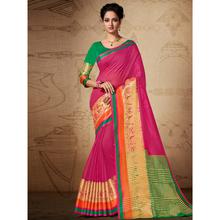 Stylee Lifestyle Magenta Banarasi Silk Jacquard Saree (1826)