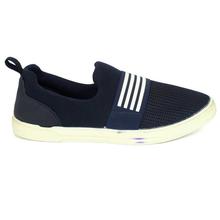Navy Blue/White Mesh Casual Shoes For Men