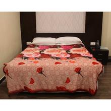 Multicolor Floral Print Double Bed Thin Fleece Blanket