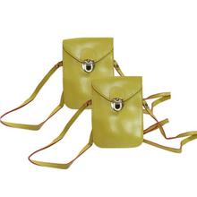 Pack Of 2 Solid Moblie Cover Crossbody Bag Set - Yellow