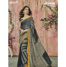 Foil Printed Georgette Fancy Saree with Blouse for Women