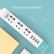 REMAX 3 AC Outlets + 4 USB Charging Ports Power Socket with 1.8m Cable for Phones and Tablets - White