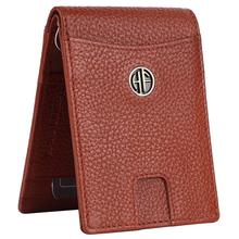 Hammonds Flycatcher Genuine Leather Minimilistic & Slim Tan Money Clip Wallet for Men