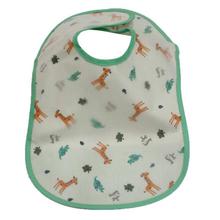 Green/Off White Animals Printed Bib For Babies