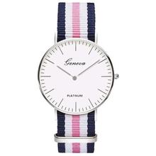 Top Luxury Brand Stripe Nylon Band Watch Men Quartz Wristwatch