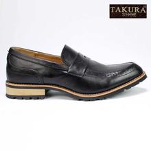Takura Leather Formal Slip On Shoes For Men(A909) -Black