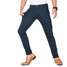 Virjeans Stretchable Cotton Check Blue Chinos Pant for Men (VJC 714) 3