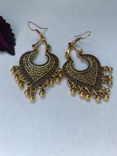 Antique GoldenToned Ethnic Chandbaali Designed Faux  Drop Earrings