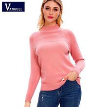 Vangull Spring Women Solid Knitted Sweater Pullovers 2019