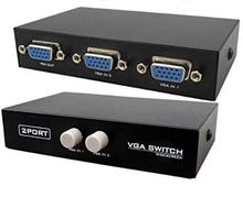 2 Port Manual VGA Splitter Sharing Switch Box, Connect 1 PC to 2 Monitor (Black)