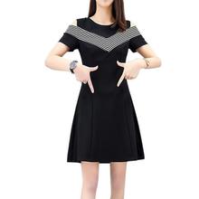 Fashion Women Summer Off Shoulder Dress Short Sleeves Slim