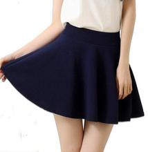 Dark Blue Flared Mini Skirt For Women