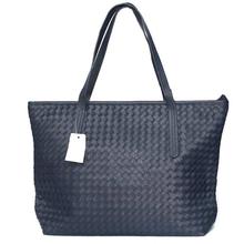 Navy Blue Crisscross Textured Handbag For Women