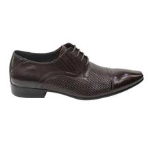 Chocolate Brown PU Leather Lace-Up Formal Shoes For Men