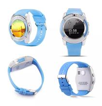 V8 Smartwatch Clock With Sim & Memory Card Slot - Blue