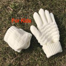 New Knitted Gloves For Women Men Winter Warm Screen Sense Gloves Mittens Wool-Knitting Solid Thick Soft Luvas Plush Guantes