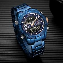NaviForce NF9146 Double Time Digital Analog Stainless Steel Watch – Blue