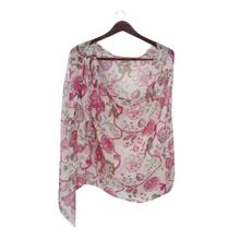 Creation Cream/Pink Floral Print Super Soft Shawl For Women