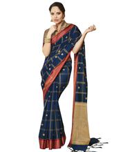 Stylee Lifestyle Navy Blue Banarasi Silk Jacquard Saree - 2119