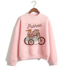 Pusheen cartoon cat funny women harajuku kawaii clothing