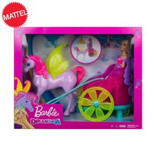 Barbie Dreamtopia Princess Doll, 11.5-in Blonde, with Fantasy Horse and Chariot, Wearing Fashion and Accessories