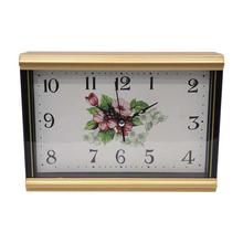 Golden Floral Printed Table Clock