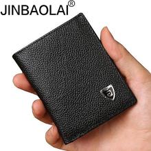 Slim Genuine Leather Small Thin Mini Men Wallet Male Purse