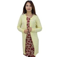 Light Yellow Self Patterned Outer For Women