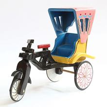 Multcolor Wooden Rickshaw For Kids