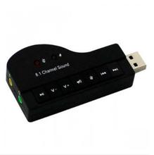 Black USB 2.0 HiFi Magic Voice 8.1 Channel Audio Sound Card Earphone Adapter