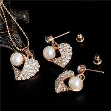 ZOSHI Elegant Simulated Pearl Bridal Jewelry Sets Wedding Jewelry Leaf Crystal Gold  Silver Plated Necklaces Earrings Sets