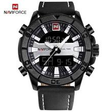 NF9114 Dual Display Military Sport Luminous Watch for Men - White/Black