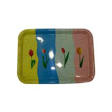 Multi Colored Floral Design Medium Sized Tray -1 Pc