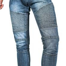 Virjeans Stretchy Ripped Design Biker Denim Pant for Men (VJC 707) Light Blue