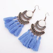 Bohemian Crystal Tassel Drop Earrings for Women Female