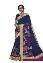 Stylee Lifestyle Navy Blue Banarasi Silk Jacquard Saree -2024