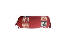 Maroon Printed Bolster Pillow Cover