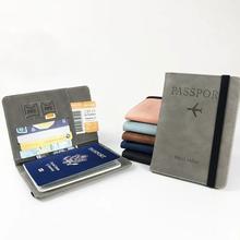 Multi-Function Travel Passport Holder Vintage Business Passport Covers Holder Multi-Function ID Bank Card PU Leather Wallet Case