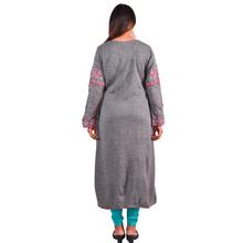 Paislei grey embroidered A-line Kurti for women -AW-1920-30