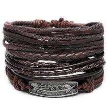 IF ME Fashion Multiple Layers Punk Leather Bracelets Men