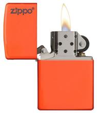 Neon Orange Zippo Logo Lighter (28888ZL)