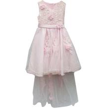 Light Pink Floral Patched Frock For Girls