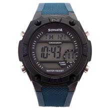 Sonata Superfibre Digital Grey Dial Men's Watch -77033PP03