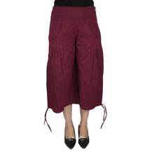 Plum Elastic Waist Quarter Pants For Women  (WTR2018)