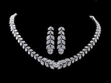 Platinum Plated Cubic Zirconia Bridal Jewelry Set