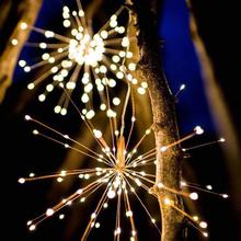 200 LED Hanging Copper Starburst Lights Flash Lights for Christmas Wedding Outdoor Party Decoration New Year Birthday