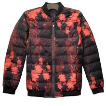 Black/ Orange Patterned Bomber Windproof Jacket For Men